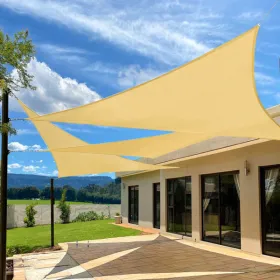 10'X10'Sand HDPE Sunshade Sail (Option: Defaulttitle)